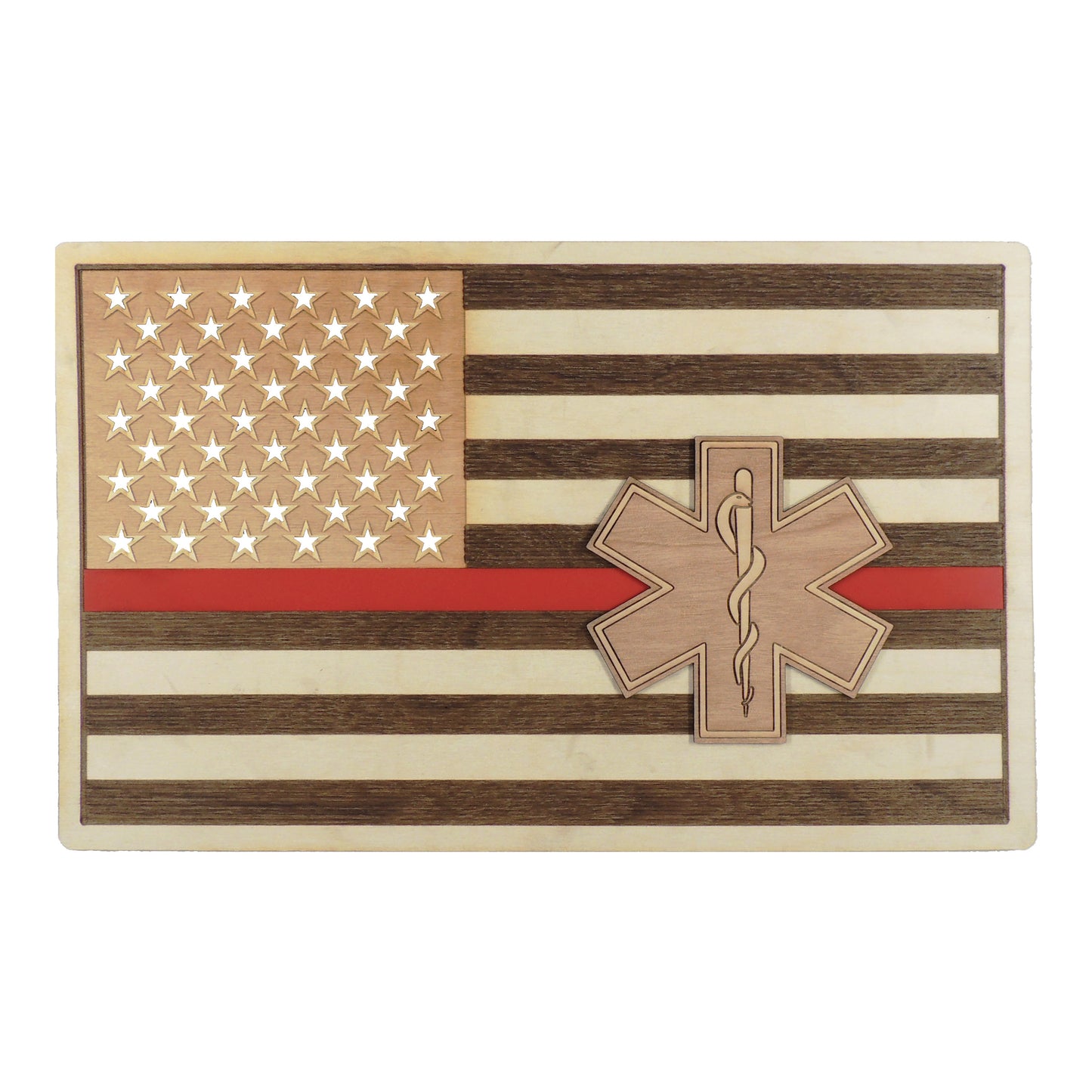 EMS Flag Wood Sign