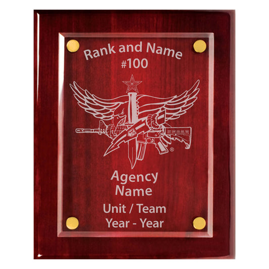 SWAT Operator Premium Rosewood Plaque - 10.5 x 13"