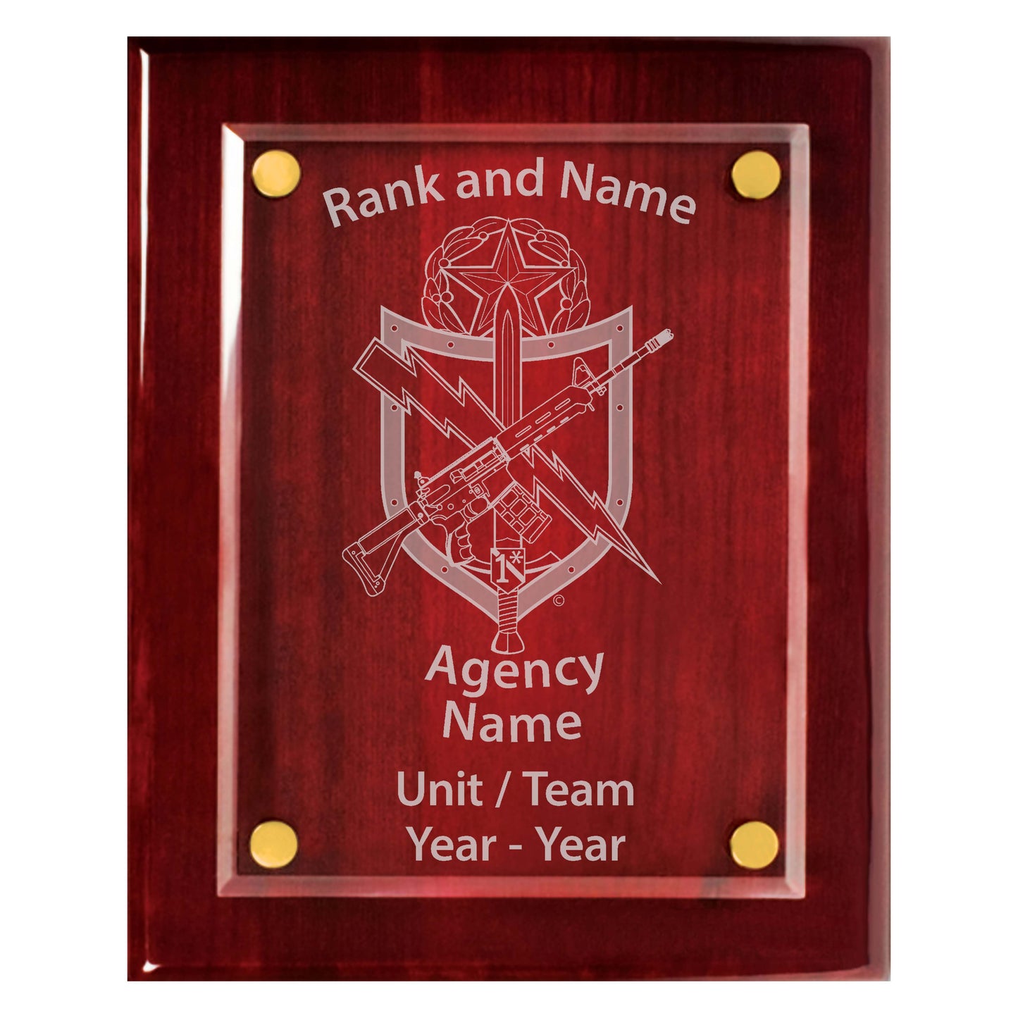 Tactical Patrol Officer Premium Rosewood Plaque - 10.5 x 13"