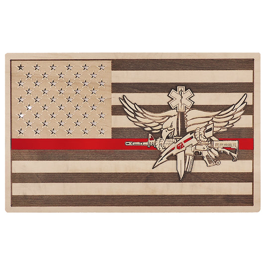 SWAT Medic Wood Flag Sign