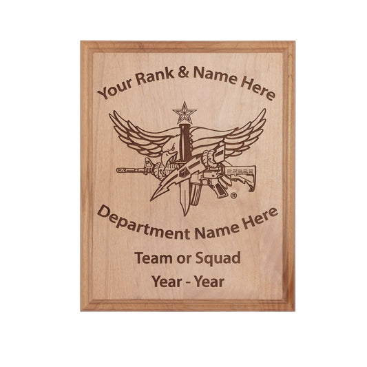 SWAT Operator Wood Plaque