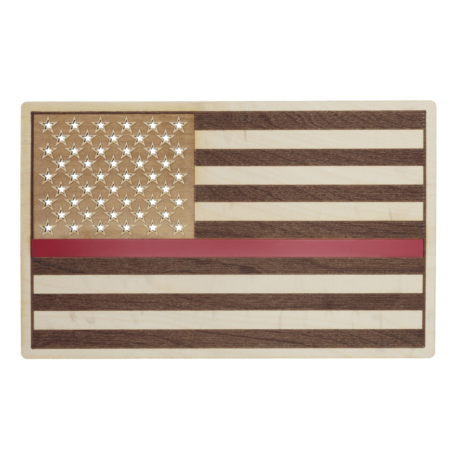 Thin Blue Line / Thin Red Line Wood Flag