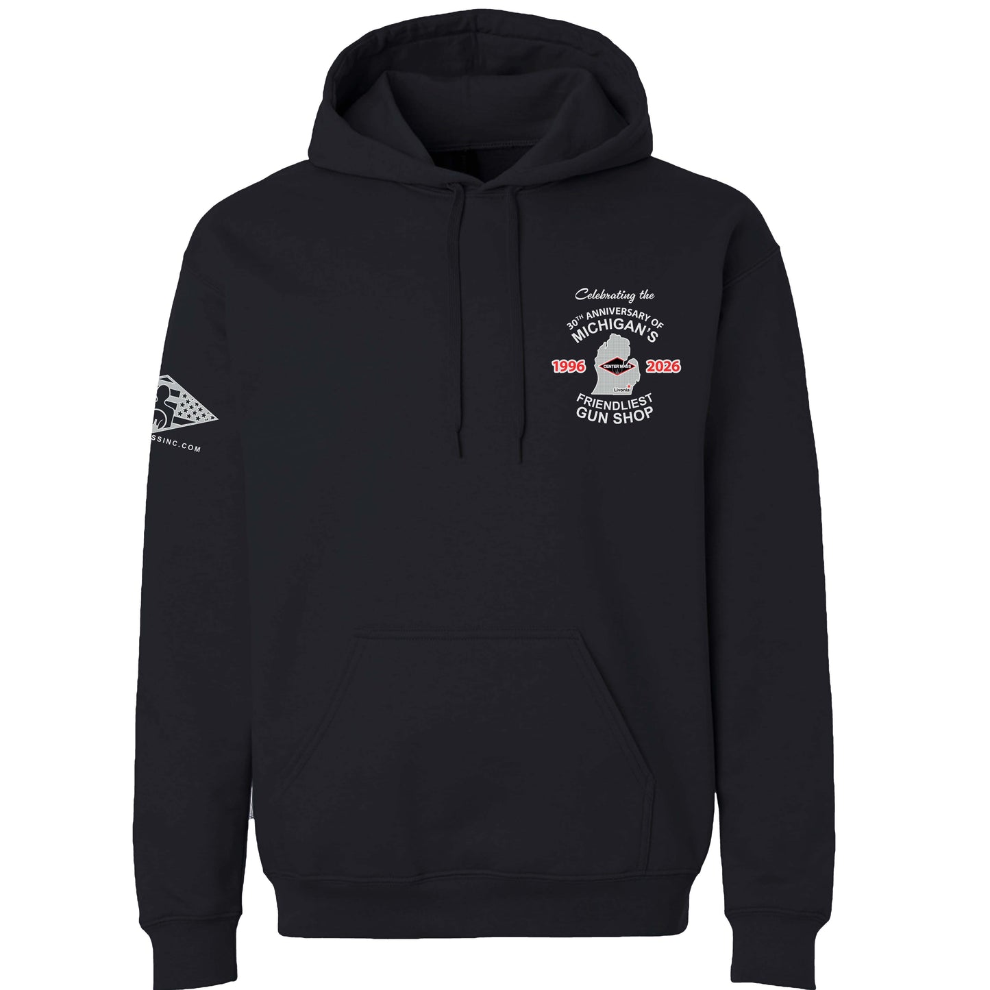 30TH ANNIVERSARY OF MICHIGANS FRIENDLIEST GUN SHOP HOODIE - CENTER MASS INC