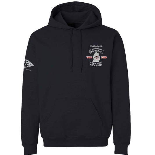 30TH ANNIVERSARY OF MICHIGANS FRIENDLIEST GUN SHOP HOODIE - CENTER MASS INC