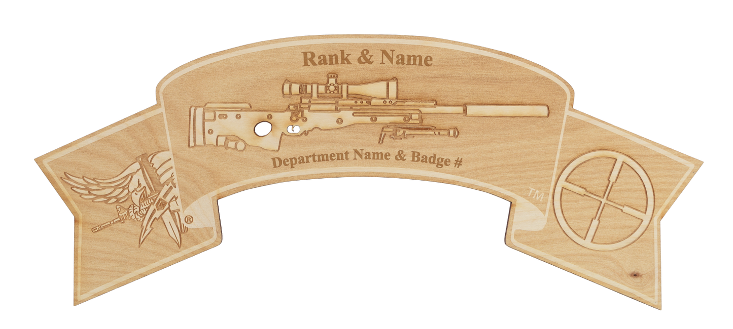 Sniper Qualification Tab Wood Sign