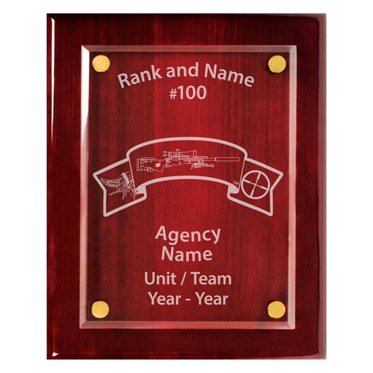 Sniper Premium Rosewood Plaque - 10.5 x 13"