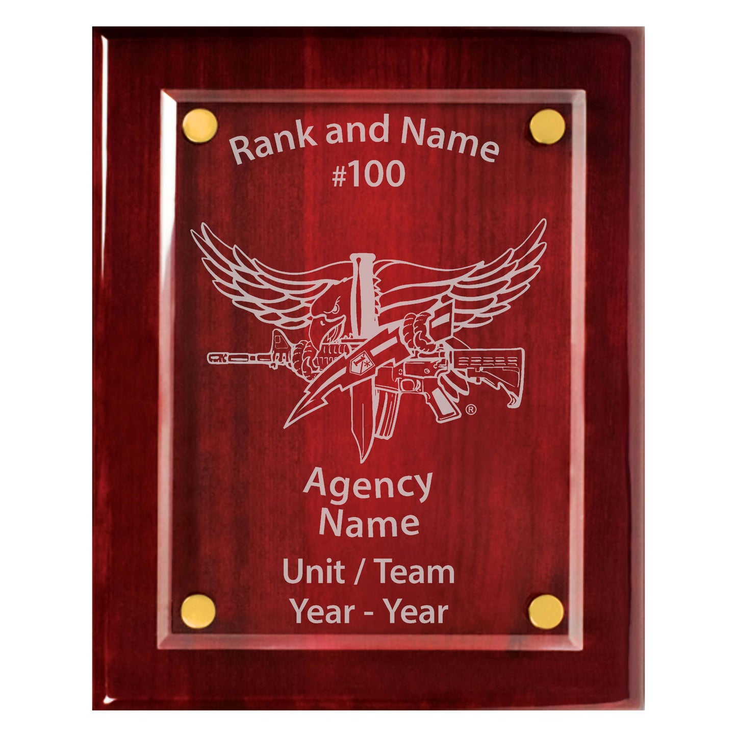 SWAT Operator Premium Rosewood Plaque - 10.5 x 13"