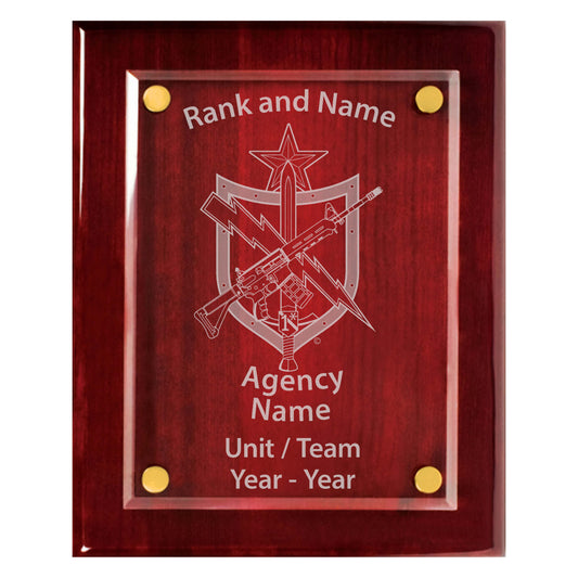 Tactical Patrol Officer Premium Rosewood Plaque - 10.5 x 13"