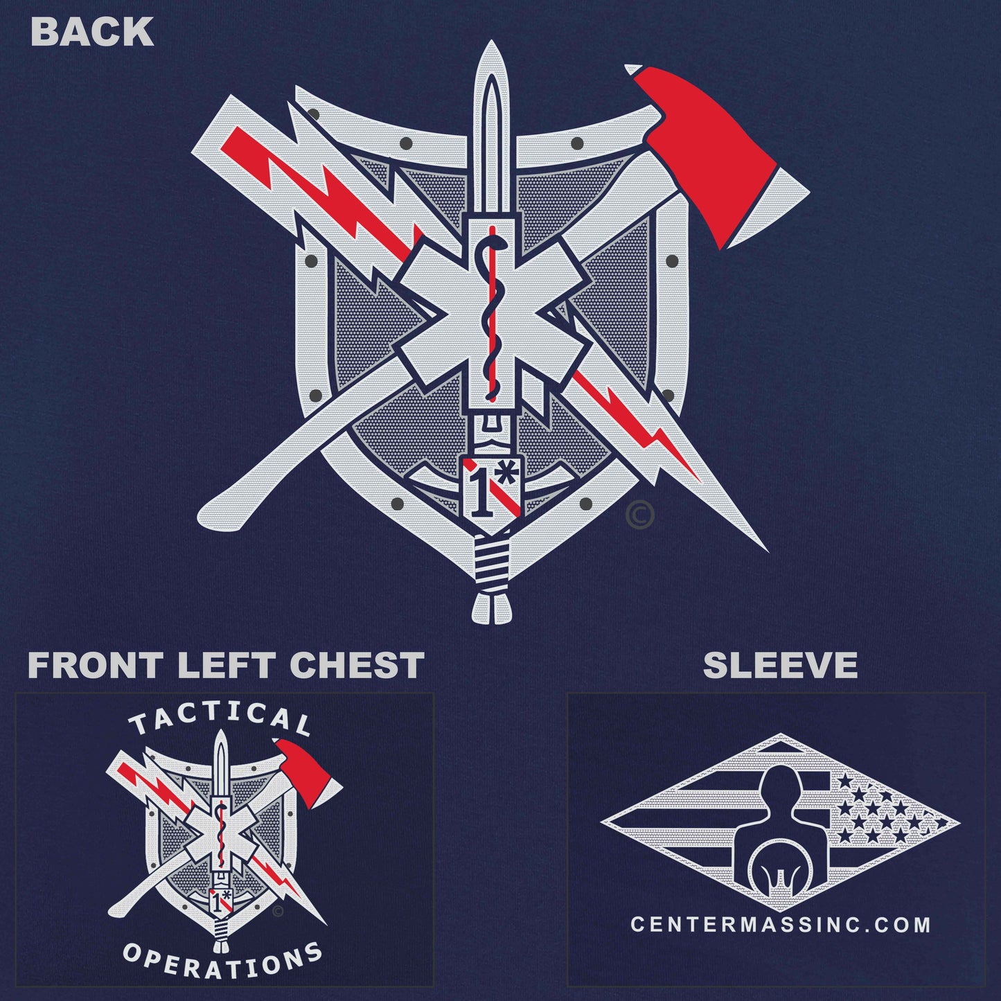 Navy Blue Rescue Task Force Tactical Operations TShirt