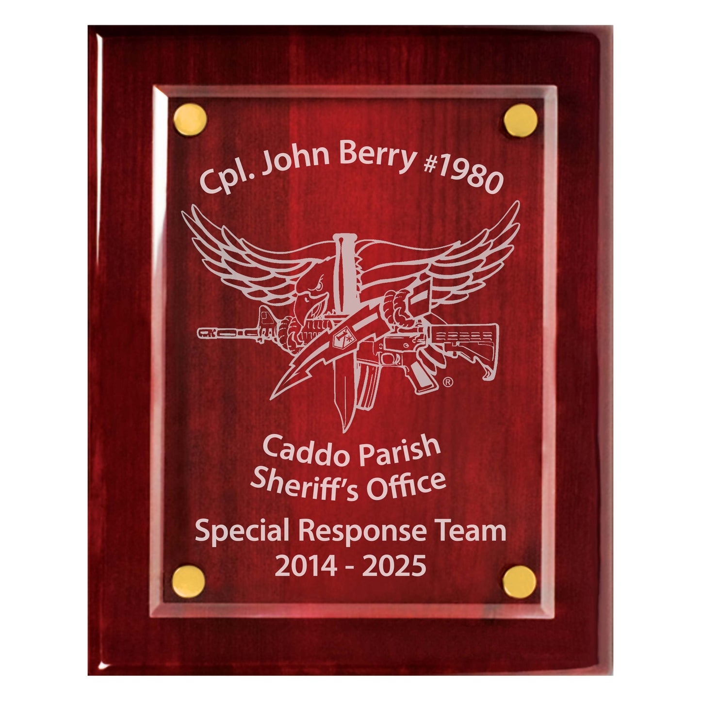 SWAT Operator Premium Rosewood Plaque - 10.5 x 13"
