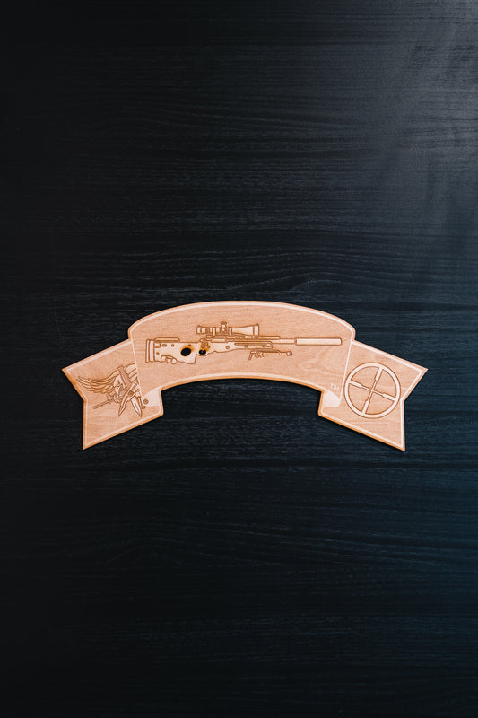 Sniper Qualification Tab Wood Sign