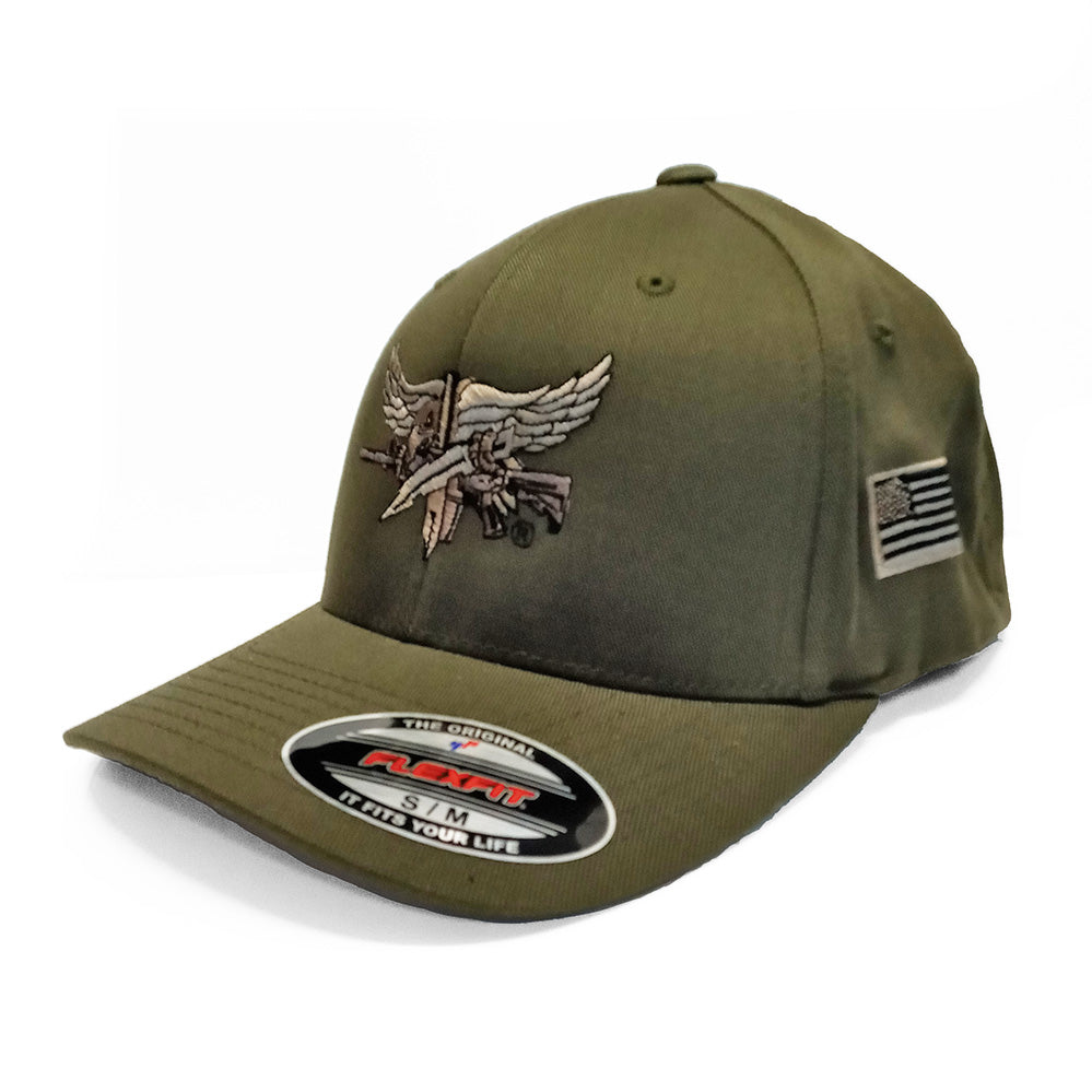 SWAT Operator Flex Fit Hat Tan On Black / S/M