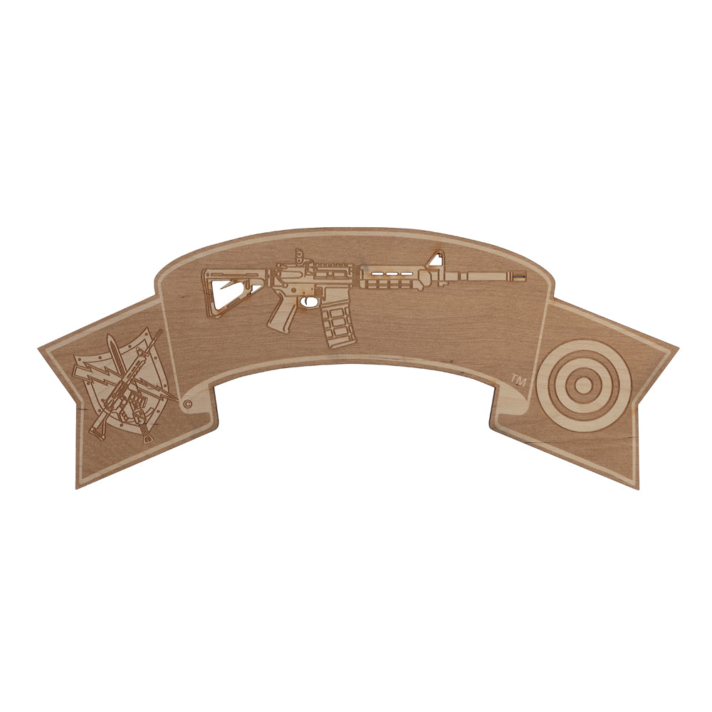 Patrol Rifle Qualification Tab Wood Sign