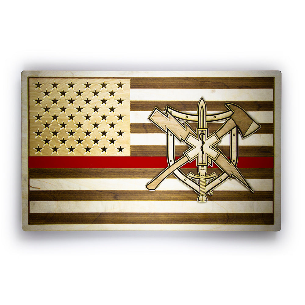 Rescue Task Force Wood Flag Sign